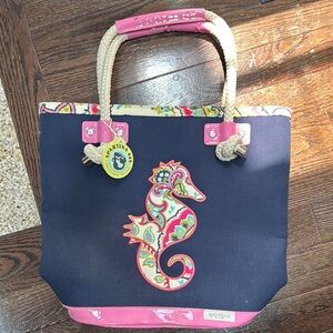 Spartina 449 Blue and Pink Nautical Tote Bag
